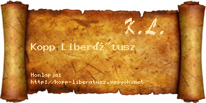 Kopp Liberátusz névjegykártya